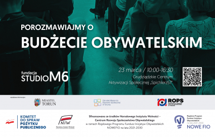 plakat promujący wydarzenie, białe napisy nazielonym tle