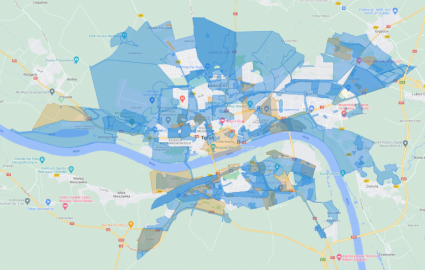 mapa Torunia