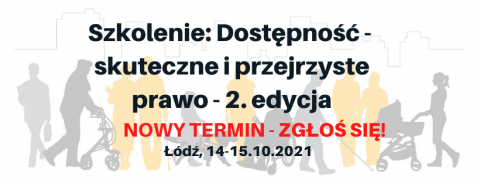 Tytuł pojektu w kolorze czarnym ze wskazaniem terminu szkolenia na tle grafiki przedstawiajacej sylwetki ludzi w kolorze szaro- żółtym 