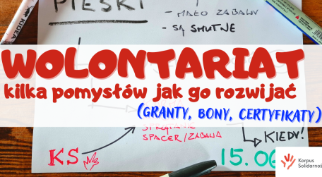 arkusz papieru z kolorowymi notatkami w tle, tytuł spotkania w kolorze czerwonym